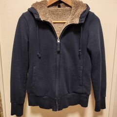 ユニクロ ボアパーカー S ネイビー