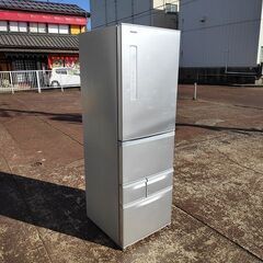 東芝　GR-M41G　５ドア冷蔵庫　銀色　411L『中古小傷多数あり』2017年