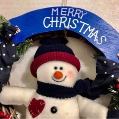 スノーマン　クリスマスリース（大）の画像