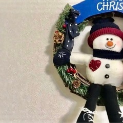 スノーマン　クリスマスリース（大）の画像