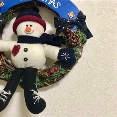 スノーマン　クリスマスリース（大）の画像