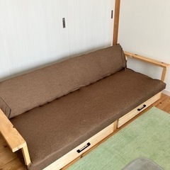 ソファー手作り＆収納引き出し　木製の画像