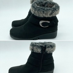 中古◆レディース◆ショートブーツ◆ブラック◆22.5cmの画像