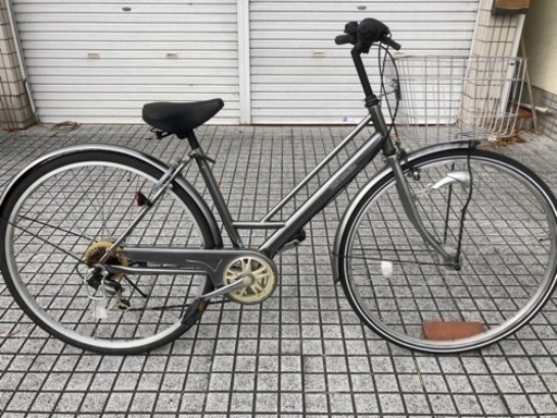 【27インチ自転車】6段変速　LEDオートライト付　BAA認定車❗️リヤタイヤ、前かご、鍵新品❗️スペアキーあり　若林自転車　浜大津　SALE中❗️