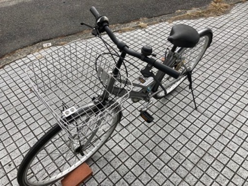 【27インチ自転車】6段変速　LEDオートライト付　BAA認定車❗️リヤタイヤ、前かご、鍵新品❗️スペアキーあり　若林自転車　浜大津　