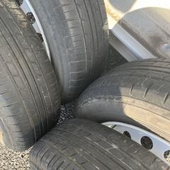 メーカー不明スチール 5J-14 pcd100/4H ハブ径約60ミリ YOKOHAMA ECOS ES31 ヨコハマ エコス 165/70R14 81S 2018/2019年製 夏タイヤ付き4本の画像