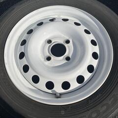 メーカー不明スチール 5J-14 pcd100/4H ハブ径約60ミリ YOKOHAMA ECOS ES31 ヨコハマ エコス 165/70R14 81S 2018/2019年製 夏タイヤ付き4本の画像