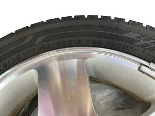 NO.1108【4本セット】2019年製 YOKOHAMA ice GUARD iG60 165/55R14 スタッドレスタイヤ ホイール付き