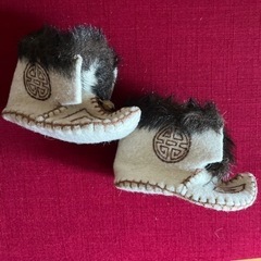 【未使用•モンゴル購入】ベビー　羊毛フェルトルームシューズの画像