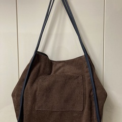 トートバッグ コーデュロイ 2way ブラウンの画像