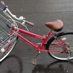 26インチ 🚲 中古 自転車 12800円 🔁6段切替 🔑鍵新品！ 💡オート