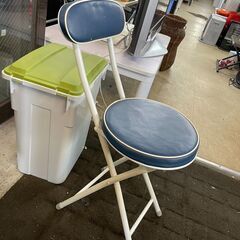 折りたたみ椅子　No.9138　YSF-7316CBL　ブルー　パイプ椅子　【リサイクルショップどりーむ荒田店】の画像