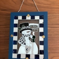 木製スタンドスノーマンの画像