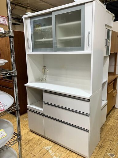 12/4値下げしました！ 松田家具 2面レンジボード 食器棚 ホワイト