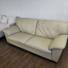 山下家具　本革張り　２,5人掛けソファー『中古良品』