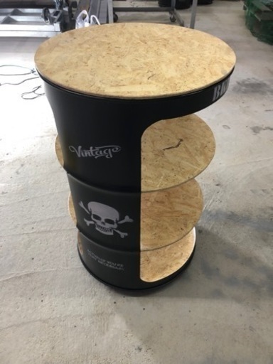 ドラム缶リメイクテーブル棚 