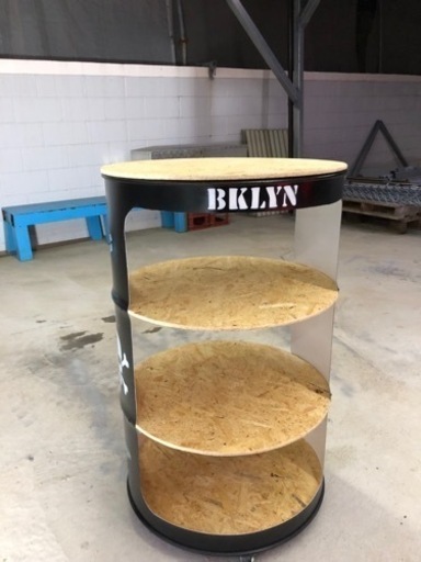 ドラム缶リメイクテーブル棚