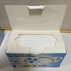個包装　不織布マスク　97枚（50枚＋47枚）　100枚中3枚使用の画像