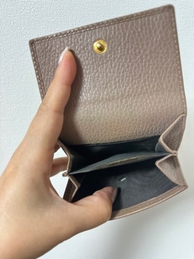 【決まりました】グッチ GG マーモント 三つ折り財布 レザー ダスティーピンク