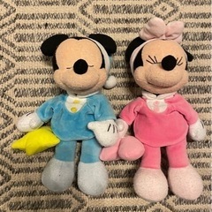 【セット】30cm弱サイズのミッキーとミニーのぬいぐるみ