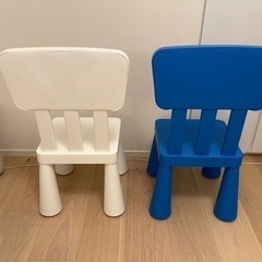 【半額以下】IKEA 子ども用チェア 椅子 MAMMUT マンムット 白の画像
