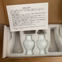 神棚の里神具セット 陶器 瓶子 2個 set  小 ホワイト 新品未使用の画像