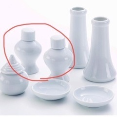 神棚の里神具セット 陶器 瓶子 2個 set  小 ホワイト 新品未使用の画像