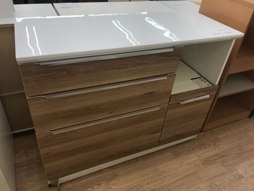 ★ジモティ割あり★  キッチンカウンター ナチュラル H94×W121×D48 クリーニング済み KJ3734