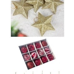 受渡予定者決定済み【未使用★無料】クリスマスオーナメント（赤・スター）