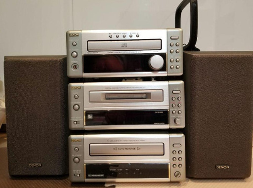 ★懐かしの DENON ステレオデッキ セット★CDレシーバーユニット　ミニディスクレコーダー　スピーカーセット★