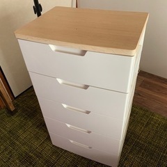 アイリスオーヤマ ウッドトップチェスト5段