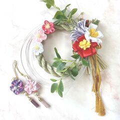 ハワイアンリボンレイ【椿のしめ縄リース＆チャーム講座】稲毛海岸・...