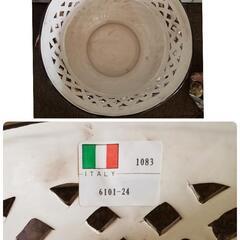 【レア商品】陶器製 イタリア製 BASSANO手作りフラワーベース/造花20本付き　未使用の画像