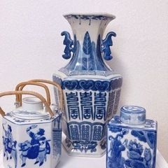 中華陶器セット（茶器・花瓶）値下げしましたの画像