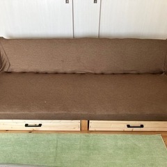 ソファー手作り＆収納引き出し　木製の画像