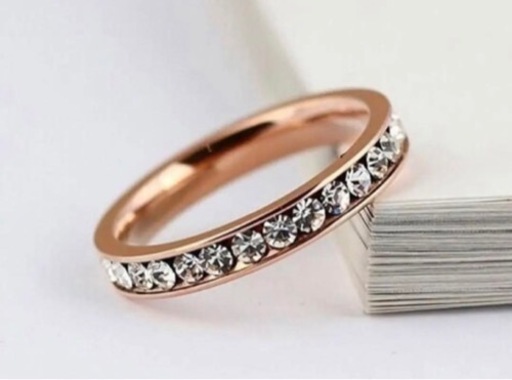 ピンクゴールド レディース 指輪 18k【チェコダイヤモンド】新品‼︎