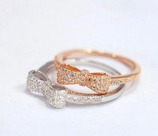 リボン ピンクゴールド レディース -数量限定-指輪 18k【ジルコニア】新品‼︎