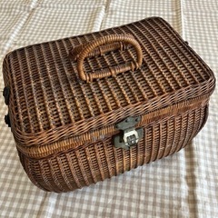 煎茶バスケット　古道具　アンティーク