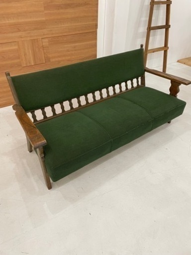 【お取引様決まりました】アンティークソファーグリーンウッド