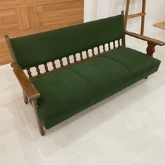 【お取引様決まりました】アンティークソファーグリーンウッド