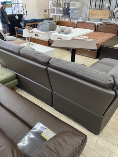 【✨ニトリ❗️本革ソファ❗️ゆったり座れます❗️ブラン色❗️オシャレ❗️✨】定価¥219,900円 3Pカウチソファ コーナーソファ 