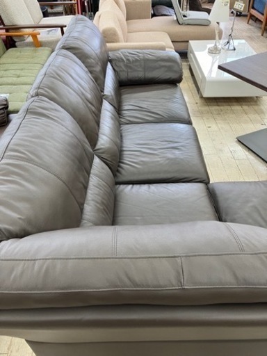 【✨ニトリ❗️本革ソファ❗️ゆったり座れます❗️ブラン色❗️オシャレ❗️✨】定価¥219,900円 3Pカウチソファ コーナーソファ 