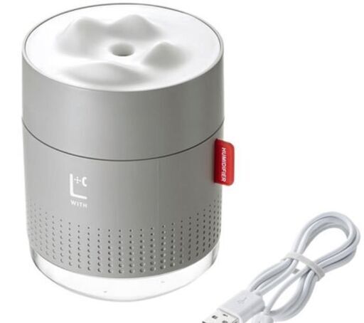 新品 無開封 卓上USB加湿器(LEDライト付き)グレー USB-TOY100GY②