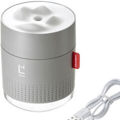 新品 無開封 卓上USB加湿器(LEDライト付き)グレー USB...