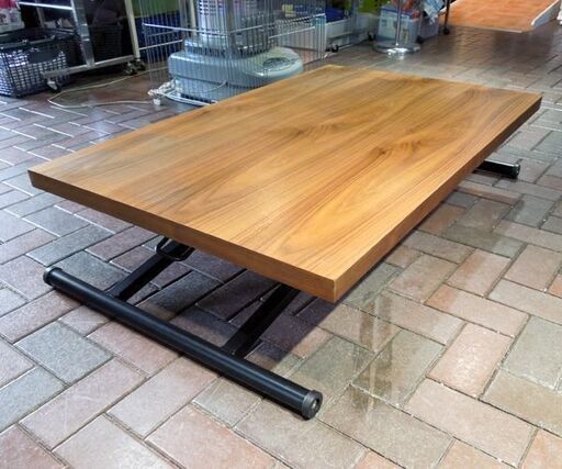 ニトリ 昇降テーブル 昇降ダイニングテーブル アクティブ ウォルナット 昇降式 高さ28～76.5cm  札幌市東区 新道東店