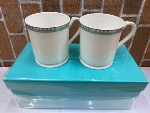 【愛品館 江戸川店】ティファニープラチナブルーバンド ペアマグ  ID:102-026451-007