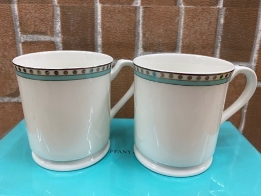 【愛品館 江戸川店】ティファニープラチナブルーバンド ペアマグ  ID:102-026451-007