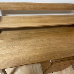 無印良品　オーク材　木製デスク　キャビネットの画像