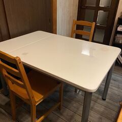 伸縮性ダイニングテーブル W125（伸縮時は80㎝） D80  ...