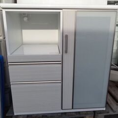 ニトリ カウンター ポスティア 90 WH【自社配送は札幌市内限定】キッチンカウンター レンジボード レンジ台 キッチン収納 食器棚 キッチンボード